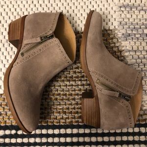 NWOT Lucky Brand Suede Zippered Ankle Boots